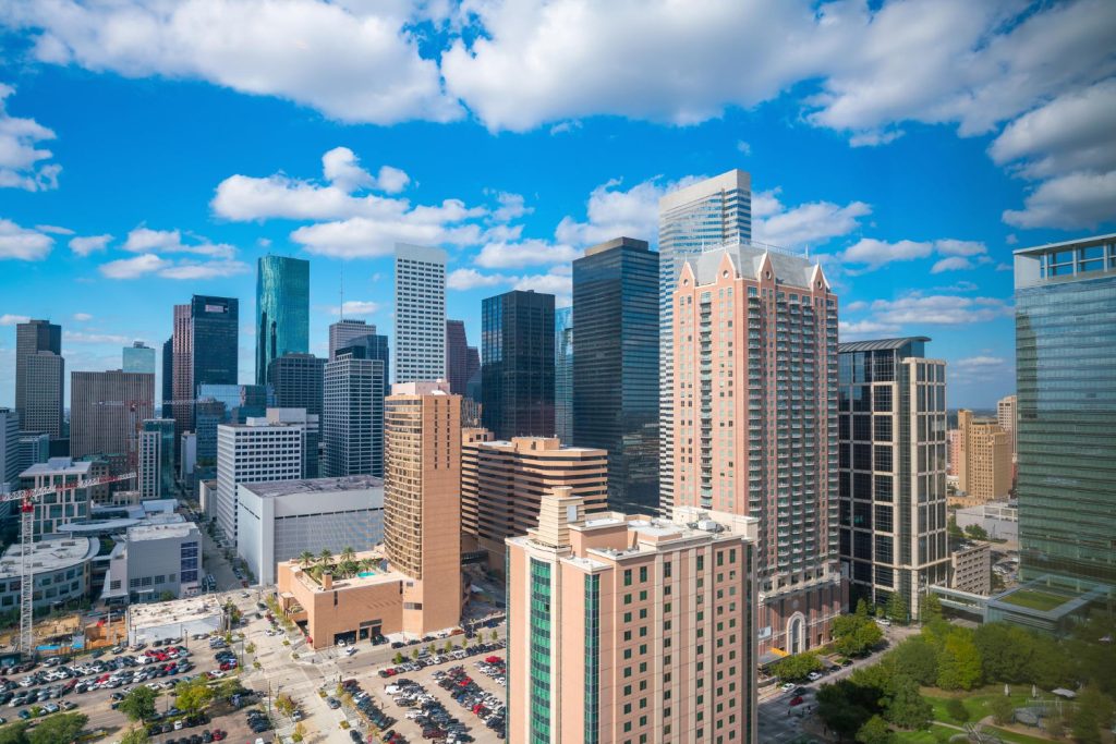 Downtown Houston skyline Texas USA