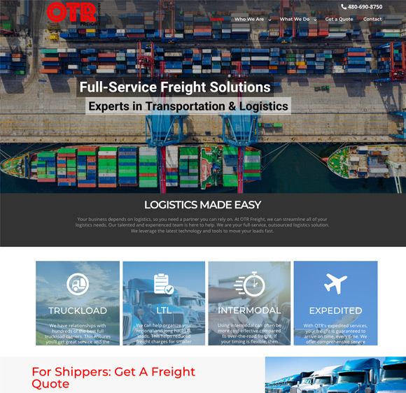 Scottsdale Website Design | SEO |  Web Design Phoenix|OTR Freight Solutions